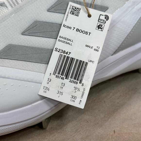 Adidas Icon 7 Boost Mens Baseball Metal Cleats Size 13.5 White S23847 New - Picture 2 of 15